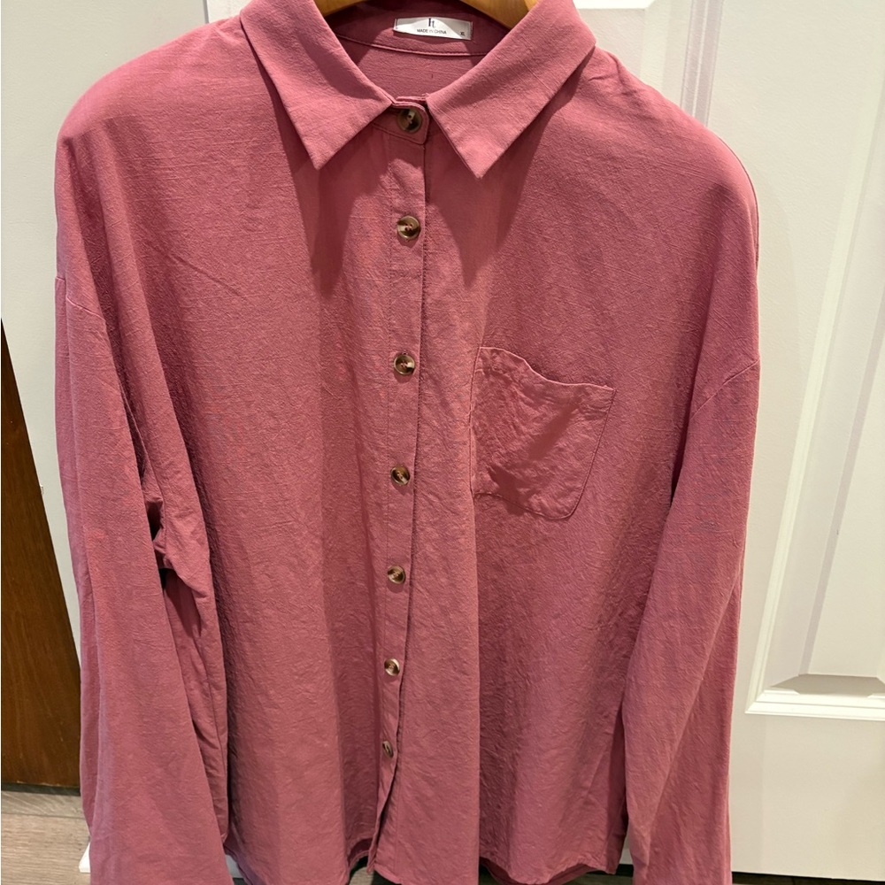Pink Button-Up Shirt